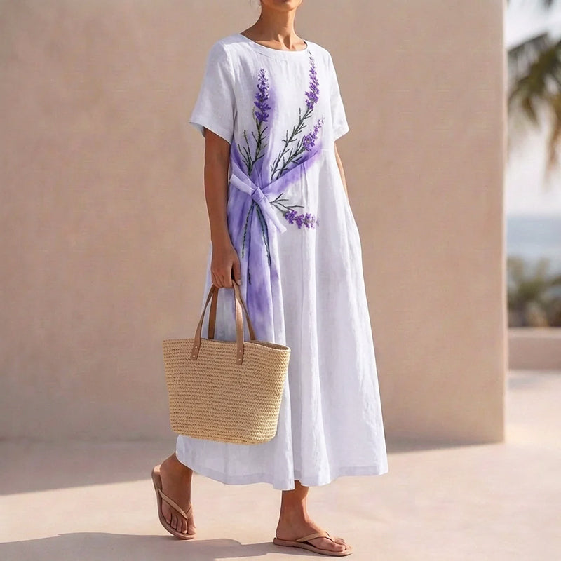 Noelle - Women’s Floral Print Loose-Fit Midi Dress