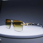Noiréva - Rimless Marble Temple Geometric Sunglasses