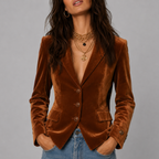 Nora - Women's Velvet Single-Breasted Blazer