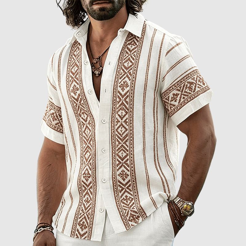 Norman - Men’s Tribal Pattern Button-Up Shirt