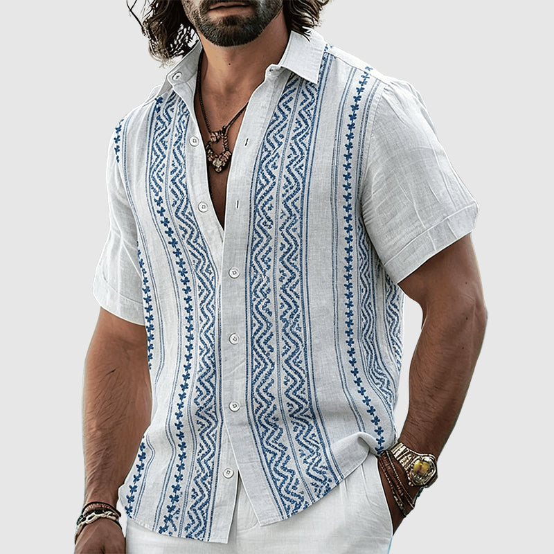 Norman - Men’s Tribal Pattern Button-Up Shirt