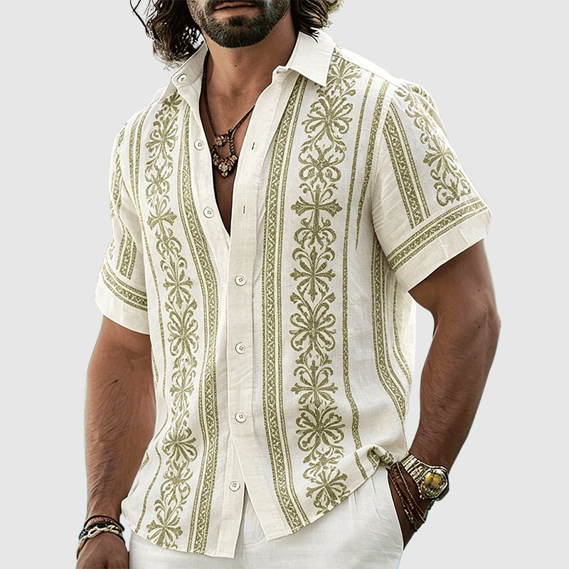 Norman - Men’s Tribal Pattern Button-Up Shirt
