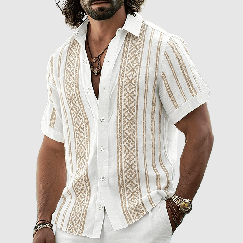 Norman - Men’s Tribal Pattern Button-Up Shirt