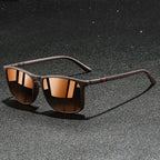 Norvain - Geometric Frame Reflective Lens Sunglasses