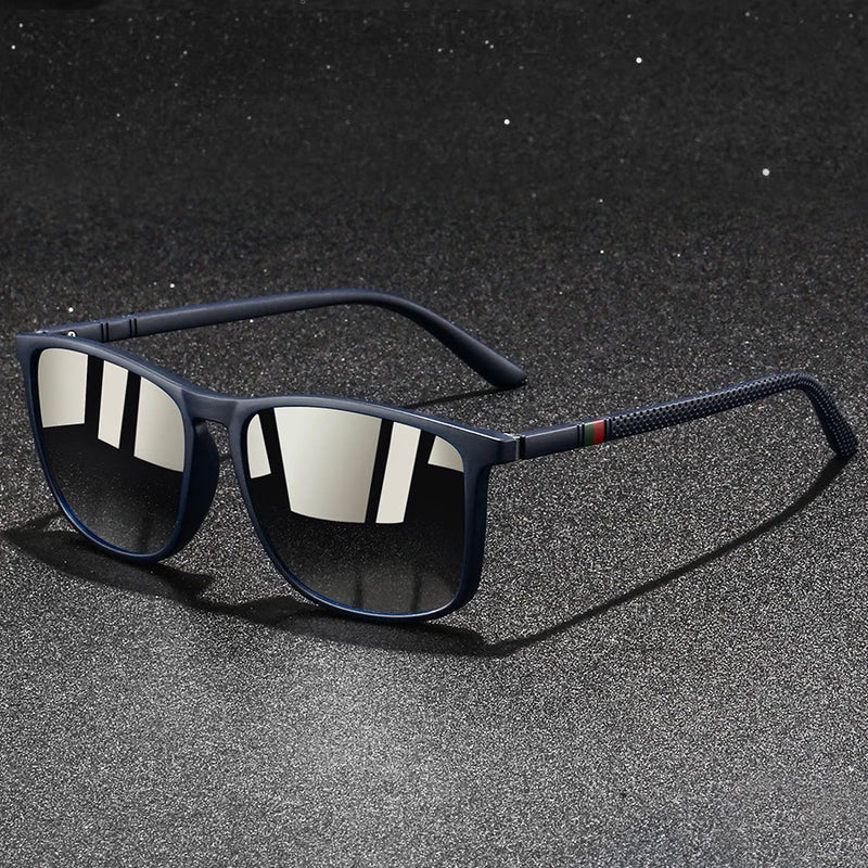 Norvain - Geometric Frame Reflective Lens Sunglasses