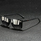 Norvain - Geometric Frame Reflective Lens Sunglasses