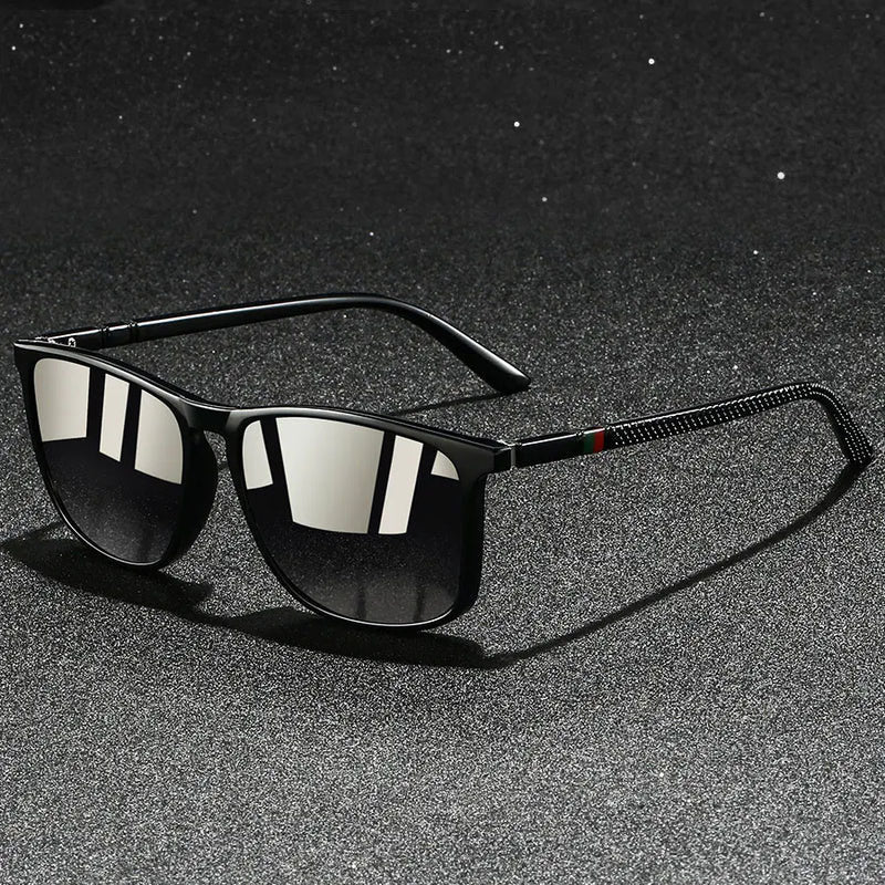 Norvain - Geometric Frame Reflective Lens Sunglasses