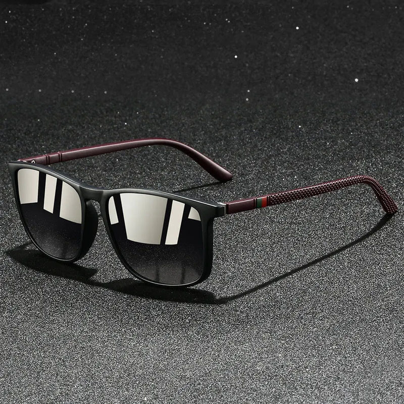 Norvain - Geometric Frame Reflective Lens Sunglasses