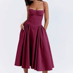 Olivia - Women's Corset Midi Dress