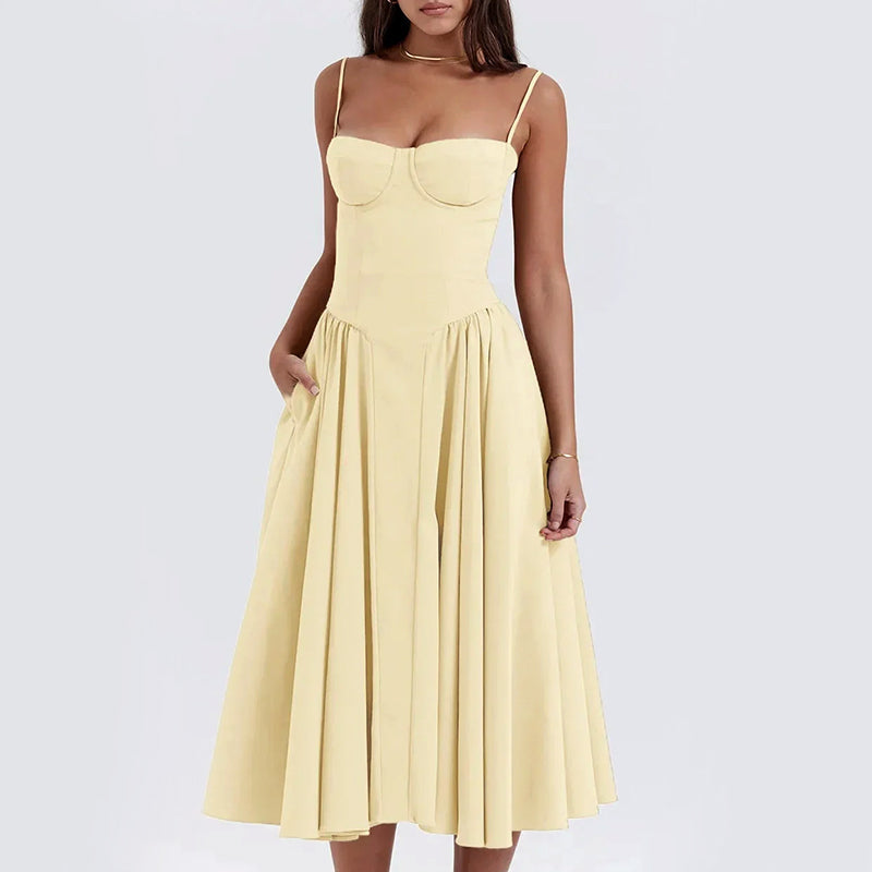 Olivia - Women's Corset Midi Dress