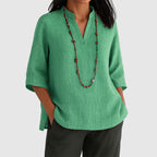 Olivia - Women’s Minimalist Half Sleeve Tunic Blouse