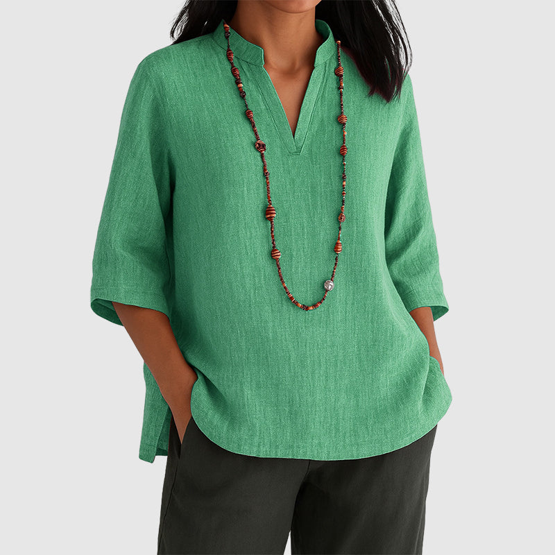 Olivia - Women’s Minimalist Half Sleeve Tunic Blouse