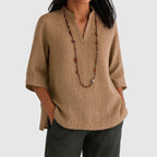 Olivia - Women’s Minimalist Half Sleeve Tunic Blouse
