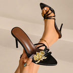 Olivia - Women's Floral Accent Stiletto Heels
