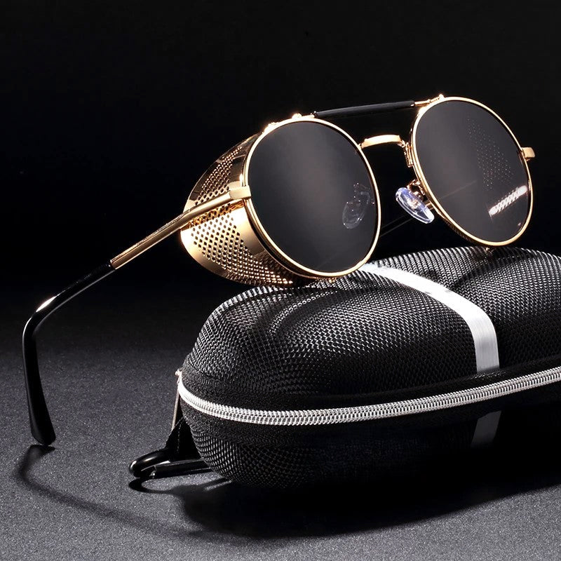 Onyx - Round Retro Side Shield Sunglasses