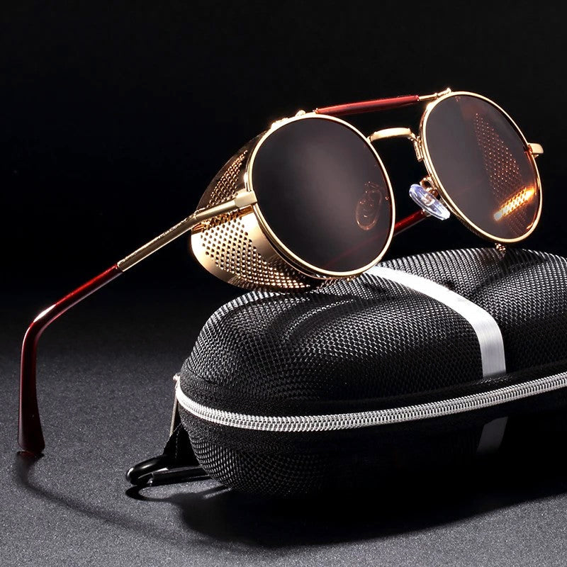 Onyx - Round Retro Side Shield Sunglasses