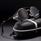 Onyx - Round Retro Side Shield Sunglasses