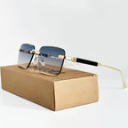 Oryn - Rimless Square Gradient Metal Sunglasses