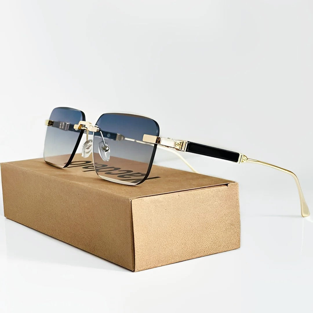 Oryn - Rimless Square Gradient Metal Sunglasses
