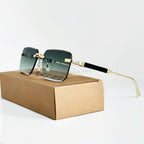 Oryn - Rimless Square Gradient Metal Sunglasses