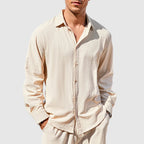 Oscar - Men's Linen Long Sleeve Button-Down Shirt