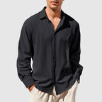 Oscar - Men's Linen Long Sleeve Button-Down Shirt