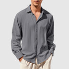 Oscar - Men's Linen Long Sleeve Button-Down Shirt