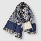 Oslo - Geometric Print Cotton Fringed Scarf