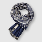 Oslo - Geometric Print Cotton Fringed Scarf