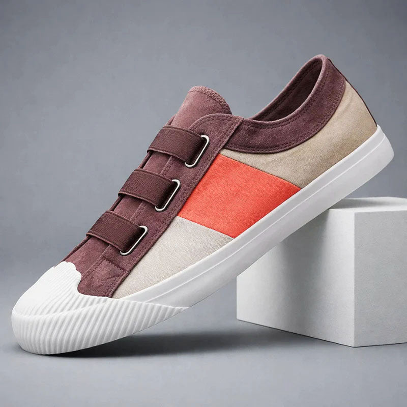 Owen - Men's Canvas Color Block Triple Strap Sneakers