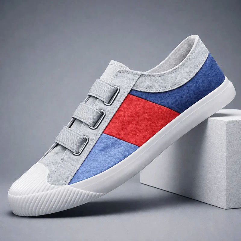 Owen - Men's Canvas Color Block Triple Strap Sneakers