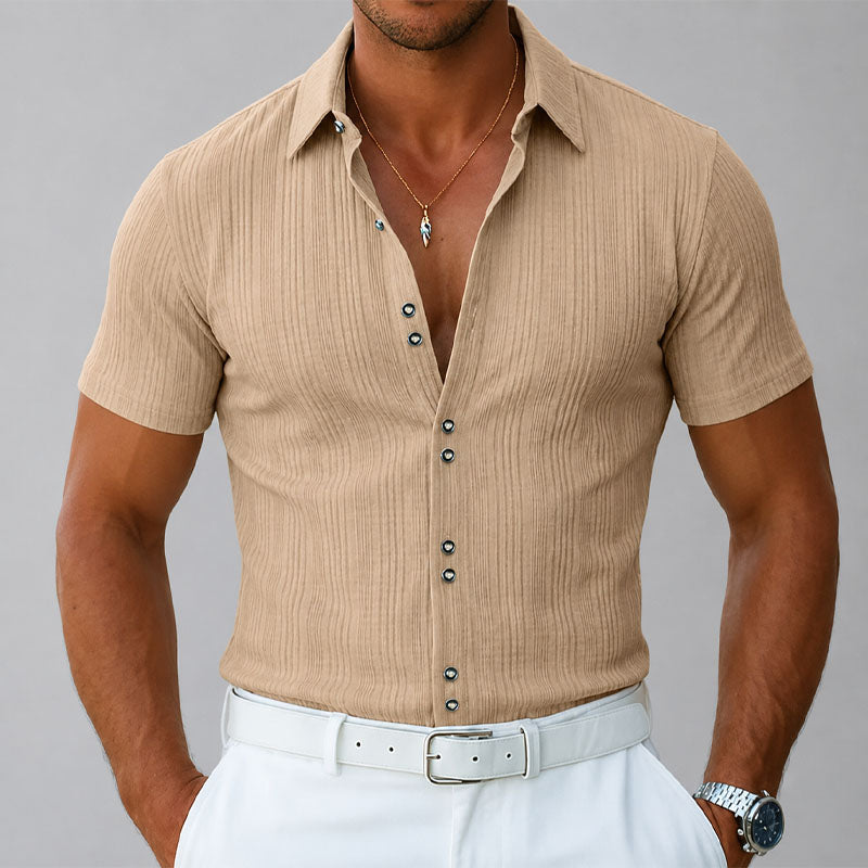 Owen - Men's Double Button Stacked Placket Shirt