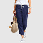 Paige - Women’s Linen Drawstring Ankle Pants