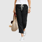 Paige - Women’s Linen Drawstring Ankle Pants