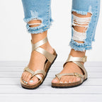 Paige - Women's Toe-Loop Strappy Cork Sandals