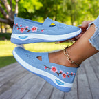 Paisley - Women's Floral Embroidered Knit Walking Shoes