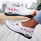 Paisley - Women's Floral Embroidered Knit Walking Shoes