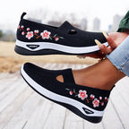 Paisley - Women's Floral Embroidered Knit Walking Shoes