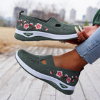 Paisley - Women's Floral Embroidered Knit Walking Shoes