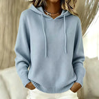 Paloma - Women's Hooded Pullover Sweater with Ribbed Cuffs