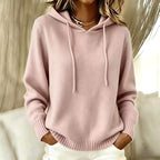 Paloma - Women's Hooded Pullover Sweater with Ribbed Cuffs