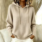 Paloma - Women's Hooded Pullover Sweater with Ribbed Cuffs