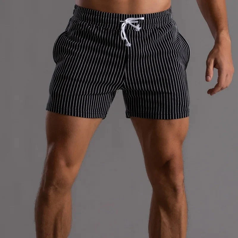 Parker - Men's Striped Drawstring Summer Shorts