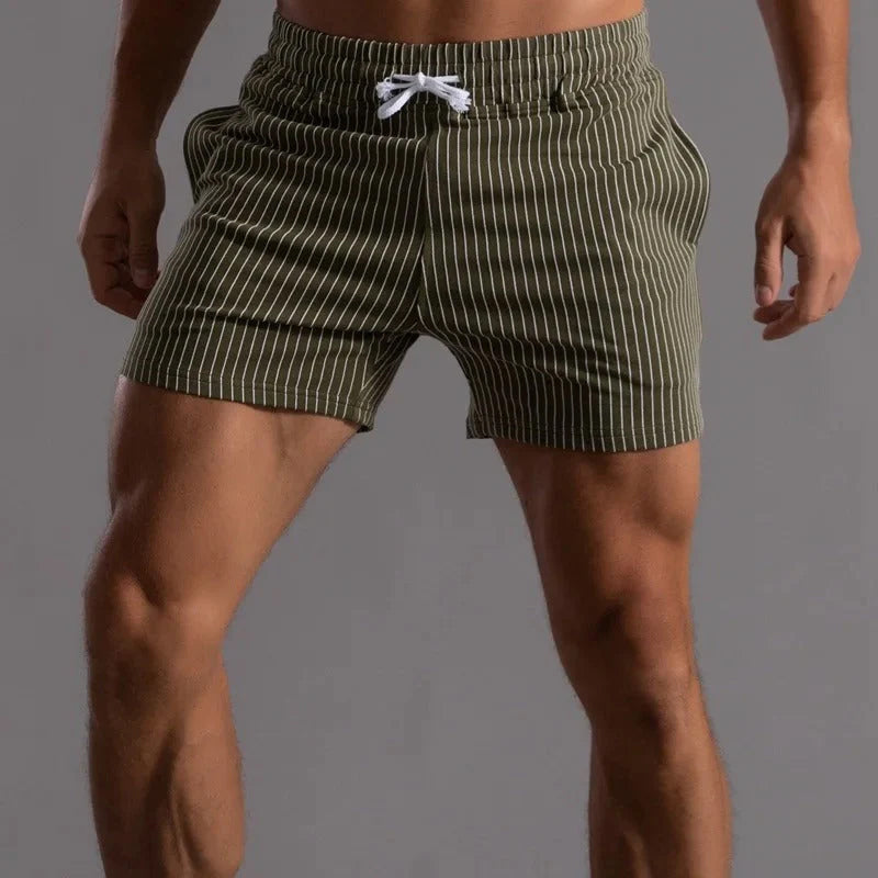 Parker - Men's Striped Drawstring Summer Shorts