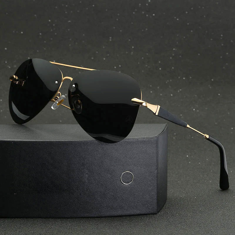 Parker - Unisex Gradient Lens Rimless Pilot Sunglasses