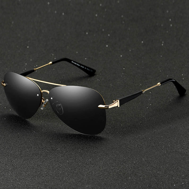 Parker - Unisex Gradient Lens Rimless Pilot Sunglasses