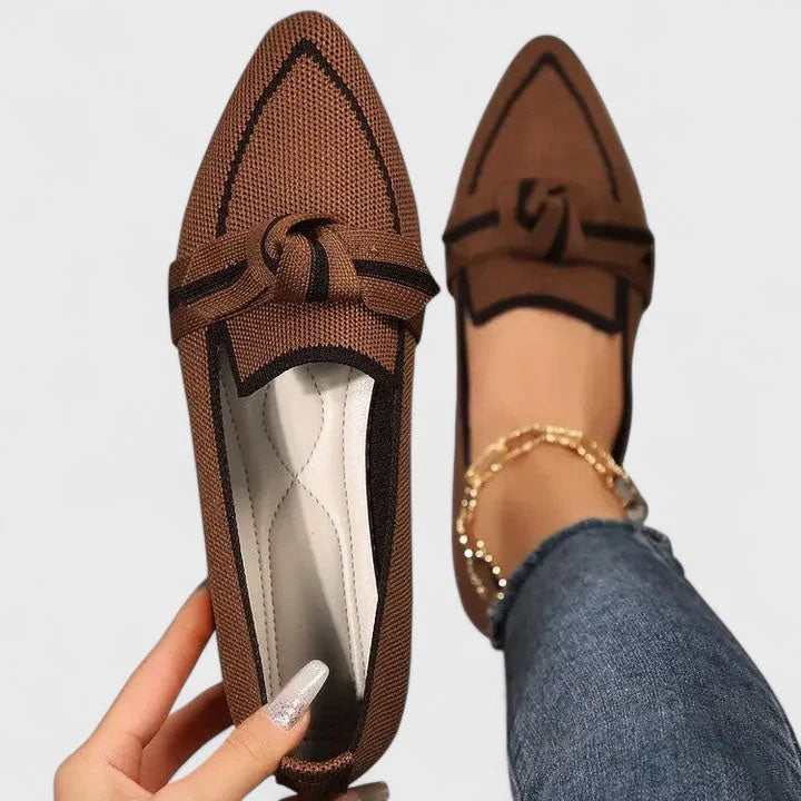Patricia - Women's Pointed Toe Knot Ballet Flats