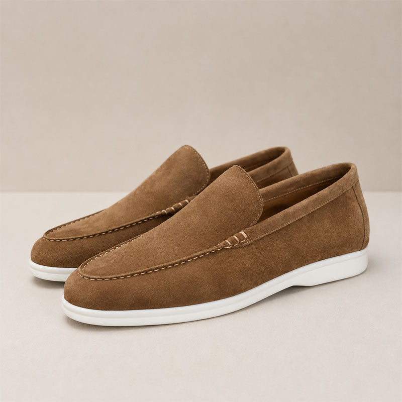 Pierce - Men's Suede Moc-Toe Loafers