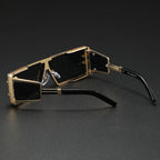 Preston - Men's Layered Geometric Metal Punk Sunglasses