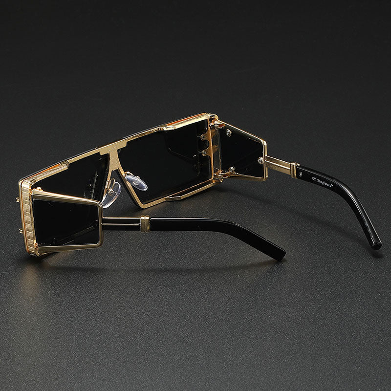 Preston - Men's Layered Geometric Metal Punk Sunglasses